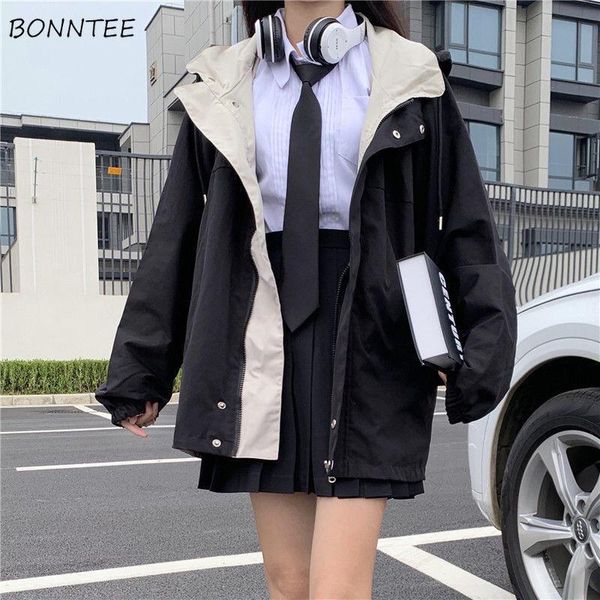 harajuku jackets women patchwork oversize loose casual coats hooded bf korean style fake two piece chic preppy students daily women's, Black;brown
harajuku jackets women patchwork oversize loose casual coats hooded bf korean style fake two piece chic preppy students daily women's, Black;brown