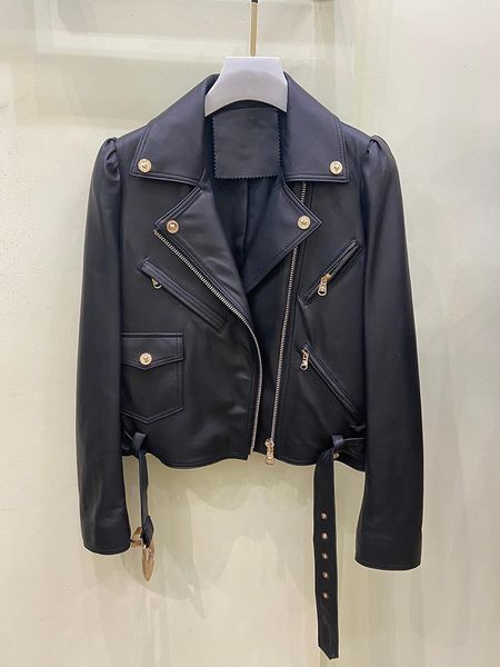 women's leather & faux 2021 sheepskin women slim genuine spring autumn fashion classic jacket moto biker real coat, Black
women's leather & faux 2021 sheepskin women slim genuine spring autumn fashion classic jacket moto biker real coat, Black