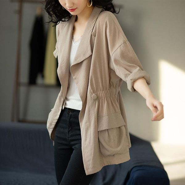 women's jackets large size 2021 spring windbreaker medium length fashion waist slim temperament thin coat, Black;brown
women's jackets large size 2021 spring windbreaker medium length fashion waist slim temperament thin coat, Black;brown