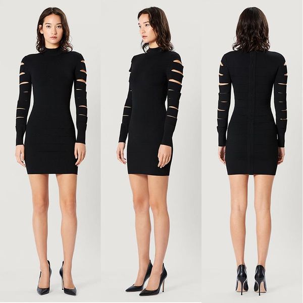 casual dresses sesidy 2021 women long sleeve bandage black dress hollow out club celebrity evening runway party, Black;gray
casual dresses sesidy 2021 women long sleeve bandage black dress hollow out club celebrity evening runway party, Black;gray