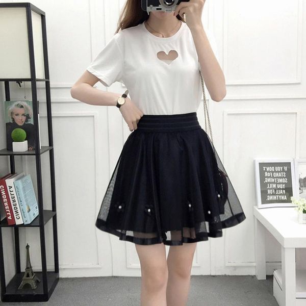 skirts women's summer bouffant skirt high waist college style girls a-line mesh lace + shorts, Black
skirts women's summer bouffant skirt high waist college style girls a-line mesh lace + shorts, Black