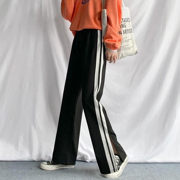 women's pants & capris kpop clothes fashion sports women loose straight leg autumn split wide student casual harem, Black;white
women's pants & capris kpop clothes fashion sports women loose straight leg autumn split wide student casual harem, Black;white