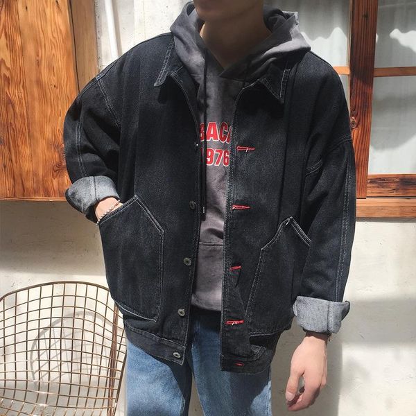 men's jackets autumn winter 2021 product students jacket loose youth embroidery denim casual teenagers, Black;brown
men's jackets autumn winter 2021 product students jacket loose youth embroidery denim casual teenagers, Black;brown