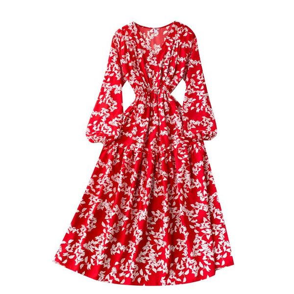 casual dresses spring autumn women v-neck long sleeve slim dress vacation style sweet big hem floral, Black;gray
casual dresses spring autumn women v-neck long sleeve slim dress vacation style sweet big hem floral, Black;gray