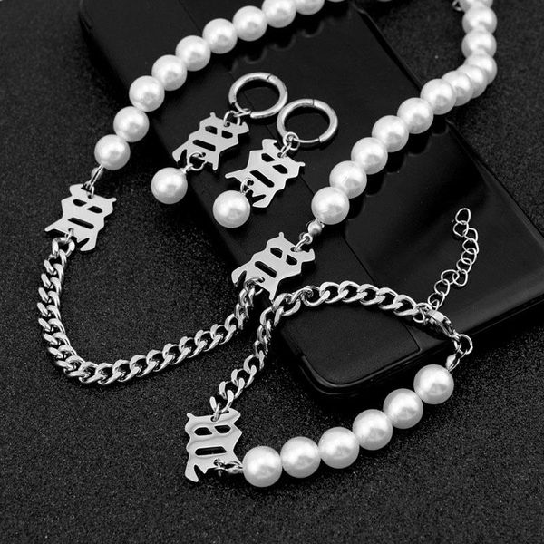 stainless steel ancient letters imitation pearl stitching necklace men and women clavicle chain bracelet link,, Black
stainless steel ancient letters imitation pearl stitching necklace men and women clavicle chain bracelet link,, Black