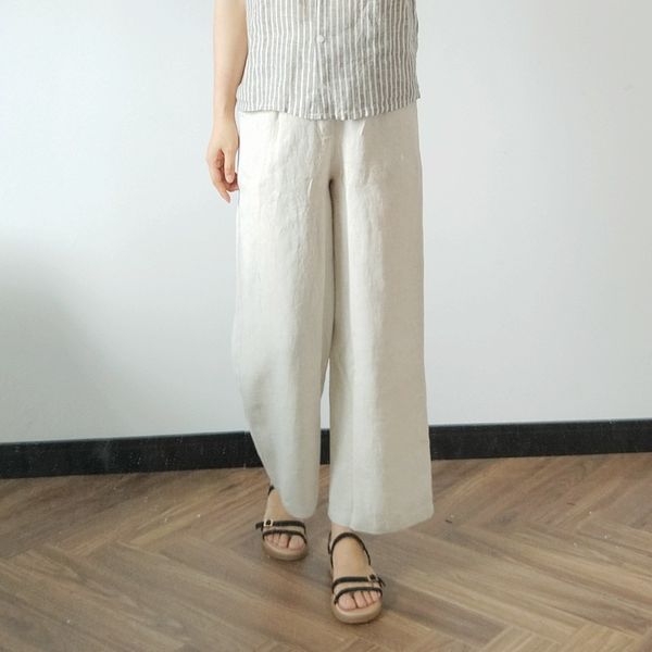 johnature autumn women full length elastic waist japanese straight pant cotton linen comfortable all-match casual pants 210521, Black;white
johnature autumn women full length elastic waist japanese straight pant cotton linen comfortable all-match casual pants 210521, Black;white