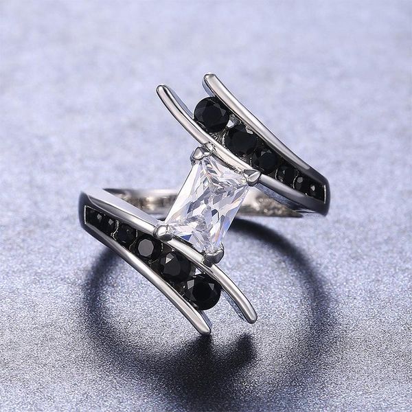 cluster rings elegant female square crystal zircon ring charming women's wedding black rhinestone accessories fashion lady party jewelr, Golden;silver
cluster rings elegant female square crystal zircon ring charming women's wedding black rhinestone accessories fashion lady party jewelr, Golden;silver