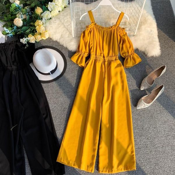 women's jumpsuits & rompers arrival women 2021 summer wide leg casual solid short sleeve high waist beach party long, Black;white
women's jumpsuits & rompers arrival women 2021 summer wide leg casual solid short sleeve high waist beach party long, Black;white