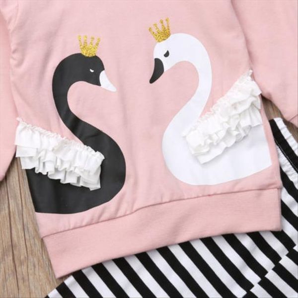 kids baby girl swan long sleeve t shirt striped pants leggings 2pcs suit pajamas cute clothing, White
kids baby girl swan long sleeve t shirt striped pants leggings 2pcs suit pajamas cute clothing, White