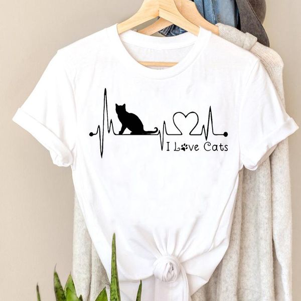 women cats love heartbeat 90s cartoon style pet 90s graphic t shirts print t-shirts tee stylish style short sleeve t-shirt womens shirt feam, White
women cats love heartbeat 90s cartoon style pet 90s graphic t shirts print t-shirts tee stylish style short sleeve t-shirt womens shirt feam, White