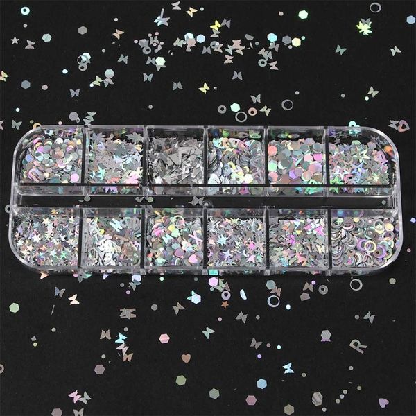 nail art decorations 12 grids holographic laser sequins mixed triangle moon star heart silver glitter flakes paillette tools decoration, Silver;gold
nail art decorations 12 grids holographic laser sequins mixed triangle moon star heart silver glitter flakes paillette tools decoration, Silver;gold
