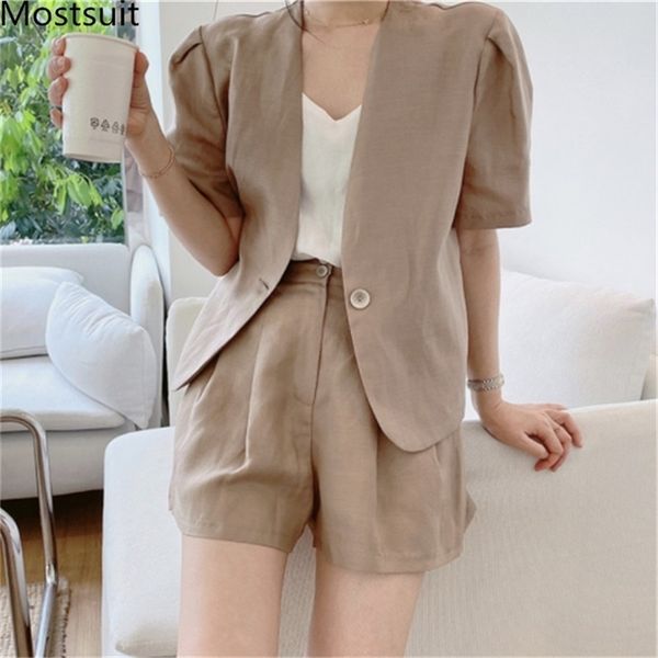 korean solid two piece sets outfits women one-button short sleeve blazer + shorts suits fashion simple casual 2 pcs 210513, White
korean solid two piece sets outfits women one-button short sleeve blazer + shorts suits fashion simple casual 2 pcs 210513, White