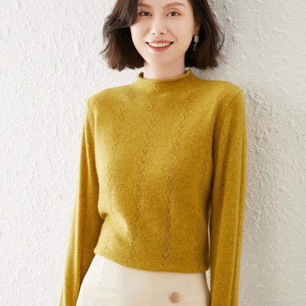 women's sweaters autumn/winter pullover knitting 100% pure cardigan sweater half high neck curled edge hollow thickening bottoming top, White;black
women's sweaters autumn/winter pullover knitting 100% pure cardigan sweater half high neck curled edge hollow thickening bottoming top, White;black