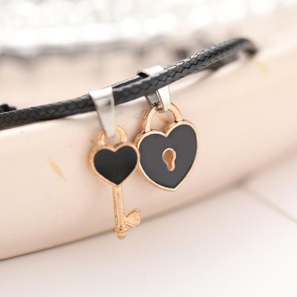 beaded, strands 1 pair key love shape lock pendant couple bracelet simple korean black hand strap retro girlfriend bangle women's jewel
beaded, strands 1 pair key love shape lock pendant couple bracelet simple korean black hand strap retro girlfriend bangle women's jewel