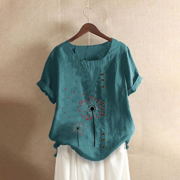 vestidos verao women buttons o-neck short sleeve floral print cotton linen vintage blouse femme women's blouses & shirts, White
vestidos verao women buttons o-neck short sleeve floral print cotton linen vintage blouse femme women's blouses & shirts, White