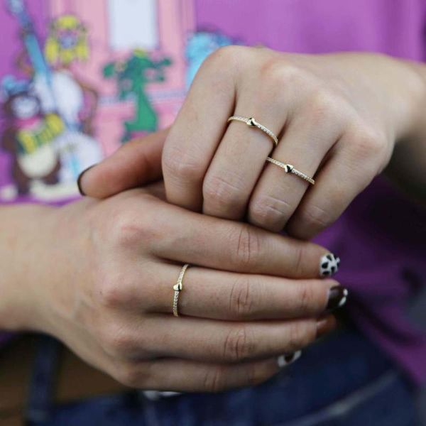 wholesale 100% sterling silver ring chic heart shaped iced out tiny cz band finger gold color for women girls cluster rings, Golden;silver
wholesale 100% sterling silver ring chic heart shaped iced out tiny cz band finger gold color for women girls cluster rings, Golden;silver