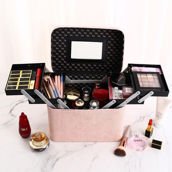 cosmetic case makeup bag suitcase travel storage box large capacity wash double-door in stock bags & cases
cosmetic case makeup bag suitcase travel storage box large capacity wash double-door in stock bags & cases