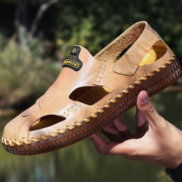 sandals leather breathable sandals men's summer hollow holes shoes large size hand stitched waterproof casual beach1 w241, Black
sandals leather breathable sandals men's summer hollow holes shoes large size hand stitched waterproof casual beach1 w241, Black