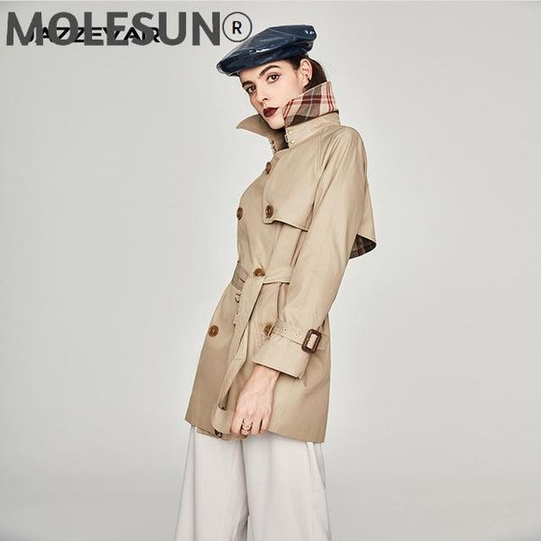 women's trench coats long korean version spring autumn style chic loose small windbreaker female chameleon, Tan;black
women's trench coats long korean version spring autumn style chic loose small windbreaker female chameleon, Tan;black