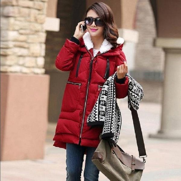 women's down & parkas aecu mujer winter jacket women coats hooded female thick cotton padded thickened long coat coex, Black
women's down & parkas aecu mujer winter jacket women coats hooded female thick cotton padded thickened long coat coex, Black