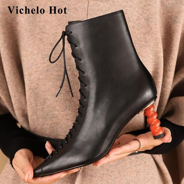 boots vichelo high street fashion natural leather winter shoes small square toe strange heel modern ankle l75, Black
boots vichelo high street fashion natural leather winter shoes small square toe strange heel modern ankle l75, Black