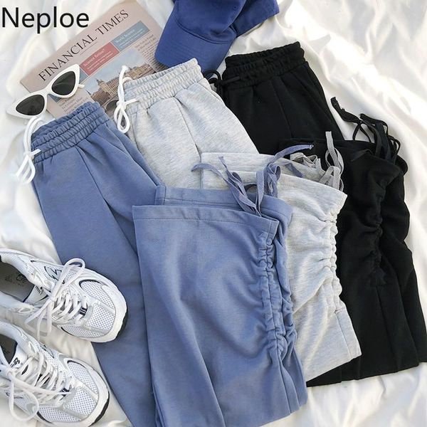 neploe drawstring pleated sweatpants women fall clothes high elastic waist casual trousers streetwear loose straight femme pants women', Black;white
neploe drawstring pleated sweatpants women fall clothes high elastic waist casual trousers streetwear loose straight femme pants women', Black;white