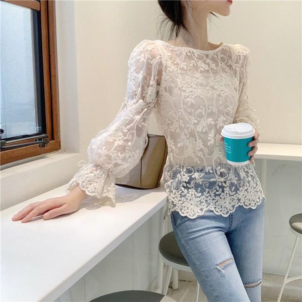 women's blouses & shirts lace see-through women blouse summer ruffled neck butterfly sleeve ladies flower back night club, White
women's blouses & shirts lace see-through women blouse summer ruffled neck butterfly sleeve ladies flower back night club, White