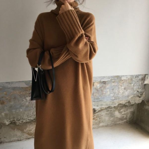 casual dresses women autumn winter thick turtleneck long sweater dress ladies sleeve straight split knitted pullover solid, Black;gray
casual dresses women autumn winter thick turtleneck long sweater dress ladies sleeve straight split knitted pullover solid, Black;gray
