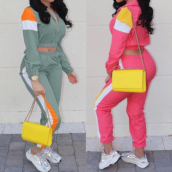 fashion long sleeve crop pullover +long pants tracksuit women workout fitness 2 pieces set patchwork office lady suits, White
fashion long sleeve crop pullover +long pants tracksuit women workout fitness 2 pieces set patchwork office lady suits, White