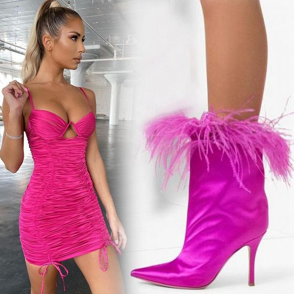 boots fashion women mid-calf satin frosted fringe stiletto high heel 9cm shoes 2022 lady feather decro pointed toe zipper, Black
boots fashion women mid-calf satin frosted fringe stiletto high heel 9cm shoes 2022 lady feather decro pointed toe zipper, Black