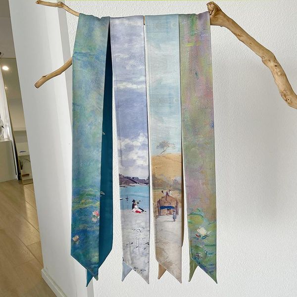 scarves &dolphin water lily oil painting silk skinny scarf artistic sense tie bag headband belt wild decorative ribbon waistband, Blue;gray
scarves &dolphin water lily oil painting silk skinny scarf artistic sense tie bag headband belt wild decorative ribbon waistband, Blue;gray