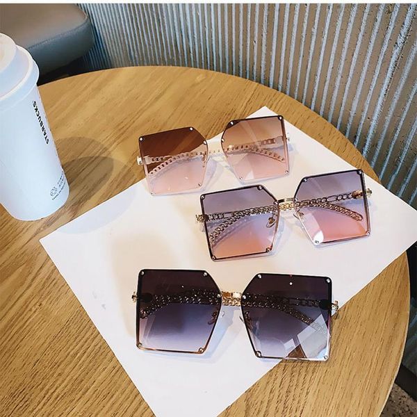 outdoor eyewear square women's sunglasses brand designer gradient frameless fashion metal chain temple oculos de sol
outdoor eyewear square women's sunglasses brand designer gradient frameless fashion metal chain temple oculos de sol