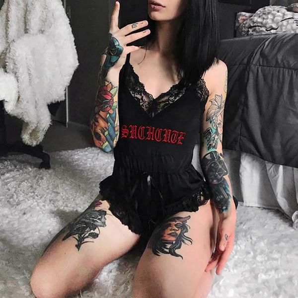 women lace bodysuits embroidery letter shoulder-straps lady streerwear body jumpsuit summer bodysuit women's jumpsuits & rompers, Black;white
women lace bodysuits embroidery letter shoulder-straps lady streerwear body jumpsuit summer bodysuit women's jumpsuits & rompers, Black;white