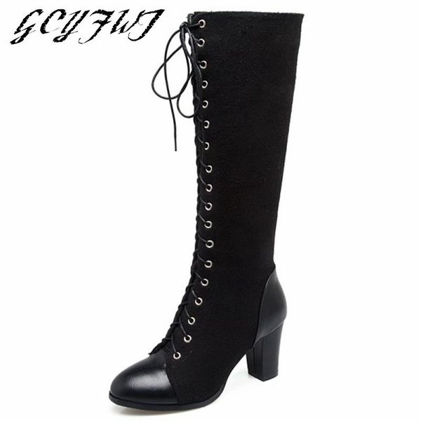boots mature women's knee high winter cross-tied zipper-sid warmest girl shoes plush in crude heel heels botas mujer, Black
boots mature women's knee high winter cross-tied zipper-sid warmest girl shoes plush in crude heel heels botas mujer, Black
