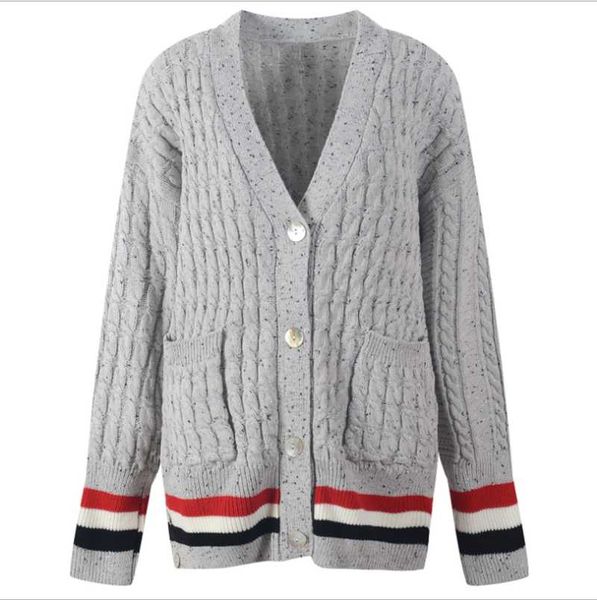 women's jackets 2021 autumn and winter loose versatile classic striped twist knit cardigan, wide-sided v-neck college style sweater coa, Black;brown
women's jackets 2021 autumn and winter loose versatile classic striped twist knit cardigan, wide-sided v-neck college style sweater coa, Black;brown