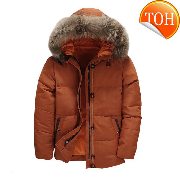 men winter jacket white duck down parka coat thick warm fur hooded windbreaker snow overcoat hombre, Black
men winter jacket white duck down parka coat thick warm fur hooded windbreaker snow overcoat hombre, Black
