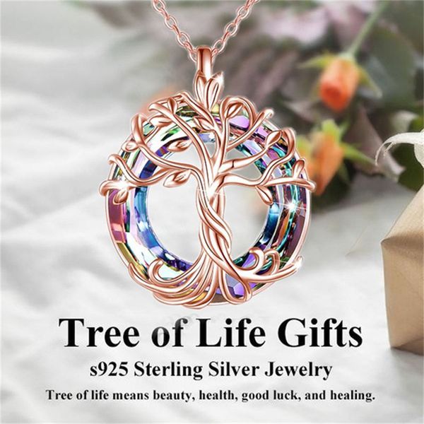 silver celtic family tree of life necklace for women round rainbow crystal pendant birthday gift for girls friends mom wholesale
silver celtic family tree of life necklace for women round rainbow crystal pendant birthday gift for girls friends mom wholesale