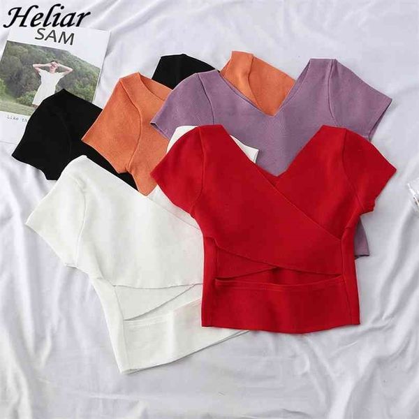 heliar women t-shirts crop backless ladies v-neck knitted tees solid short sleeve summer 210708, White
heliar women t-shirts crop backless ladies v-neck knitted tees solid short sleeve summer 210708, White