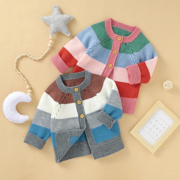 jackets autumn toddlers girl knitted cardigan rainbow stripes round collar long sleeve single-breasted outwear casual, Blue;gray
jackets autumn toddlers girl knitted cardigan rainbow stripes round collar long sleeve single-breasted outwear casual, Blue;gray