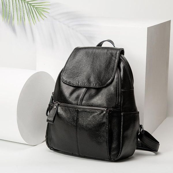 100% genuine leather women backpack with zippers big capacity black college schoolbag female travel bag daypack style
100% genuine leather women backpack with zippers big capacity black college schoolbag female travel bag daypack style