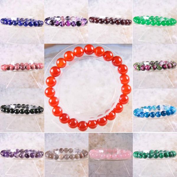 beaded, strands handmade bangle for women 8mm natural stone blue lapis pink crystal green malachite red garnet round bead stretch bracelet 1, Black
beaded, strands handmade bangle for women 8mm natural stone blue lapis pink crystal green malachite red garnet round bead stretch bracelet 1, Black