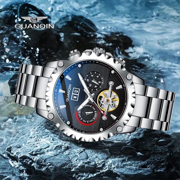 wristwatches guanqin mechanical automatic watch men's bracelet accessories stainless steel week calendar sapphire waterproof swimming, Slivery;brown
wristwatches guanqin mechanical automatic watch men's bracelet accessories stainless steel week calendar sapphire waterproof swimming, Slivery;brown