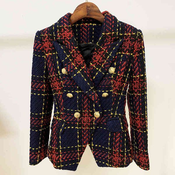 women's jackets vintage brand clothing luxury women cardigans autumn winter lion buckle double-breasted line plaid tweed slim jacket co, Black;brown
women's jackets vintage brand clothing luxury women cardigans autumn winter lion buckle double-breasted line plaid tweed slim jacket co, Black;brown