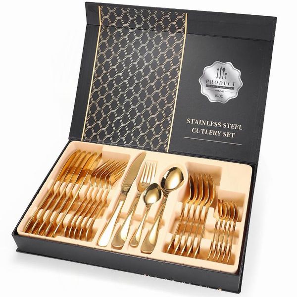 tableware gold stainless steel cutlery complete fork spoons knives set with case for kitchen dinnerware sets of 24 pcs
tableware gold stainless steel cutlery complete fork spoons knives set with case for kitchen dinnerware sets of 24 pcs