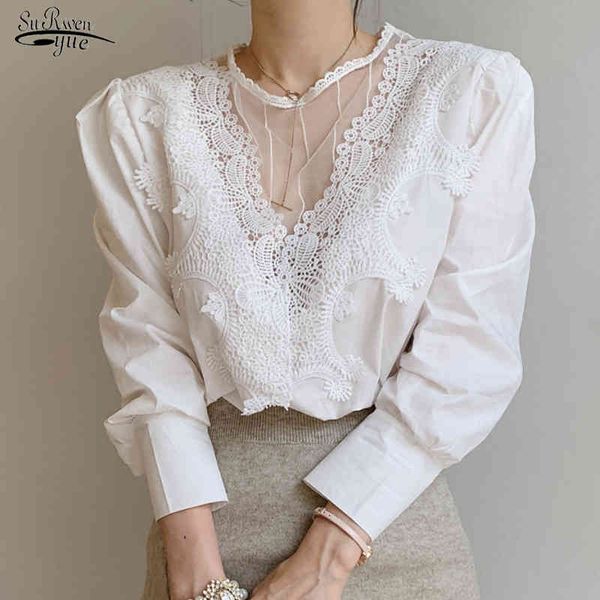 korea hollow out women blouse with lace office lady o neck shirts female white black long sleeve women blouse and 12622 210518
korea hollow out women blouse with lace office lady o neck shirts female white black long sleeve women blouse and 12622 210518