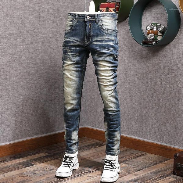 men's jeans italian vintage fashion men retro blue elastic slim fit ripped plain distressed wash designer casual denim pants
men's jeans italian vintage fashion men retro blue elastic slim fit ripped plain distressed wash designer casual denim pants