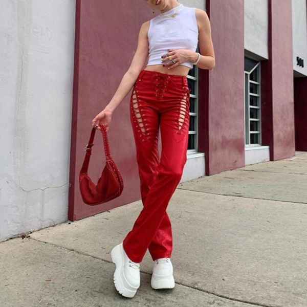 women's pants & capris long length street style ladies solid color faux leather wear trousers for outdoor, Black;white
women's pants & capris long length street style ladies solid color faux leather wear trousers for outdoor, Black;white
