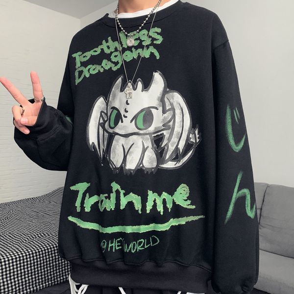 women hoodie plush sweater men's autumn and winter new large cartoon printing trend ins super student loose couple top, Black
women hoodie plush sweater men's autumn and winter new large cartoon printing trend ins super student loose couple top, Black