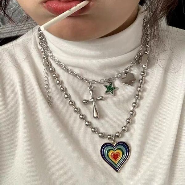 pendant necklaces 2021 hiphop love cross necklace for women butterfly star clavicle chain female fashion vintage neck jewelry, Silver
pendant necklaces 2021 hiphop love cross necklace for women butterfly star clavicle chain female fashion vintage neck jewelry, Silver