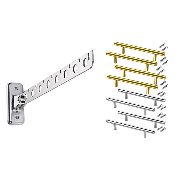 hooks & rails folding wall mounted clothes hanger, hook (8 holes) with 8 pcs gold silver handles hardware drawer pulls
hooks & rails folding wall mounted clothes hanger, hook (8 holes) with 8 pcs gold silver handles hardware drawer pulls